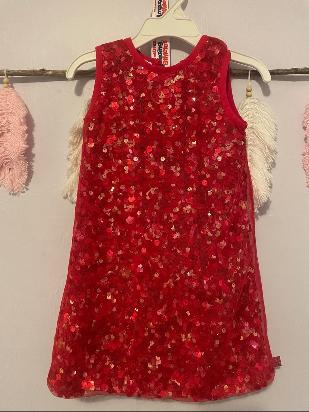 Red Sequin dress 5t